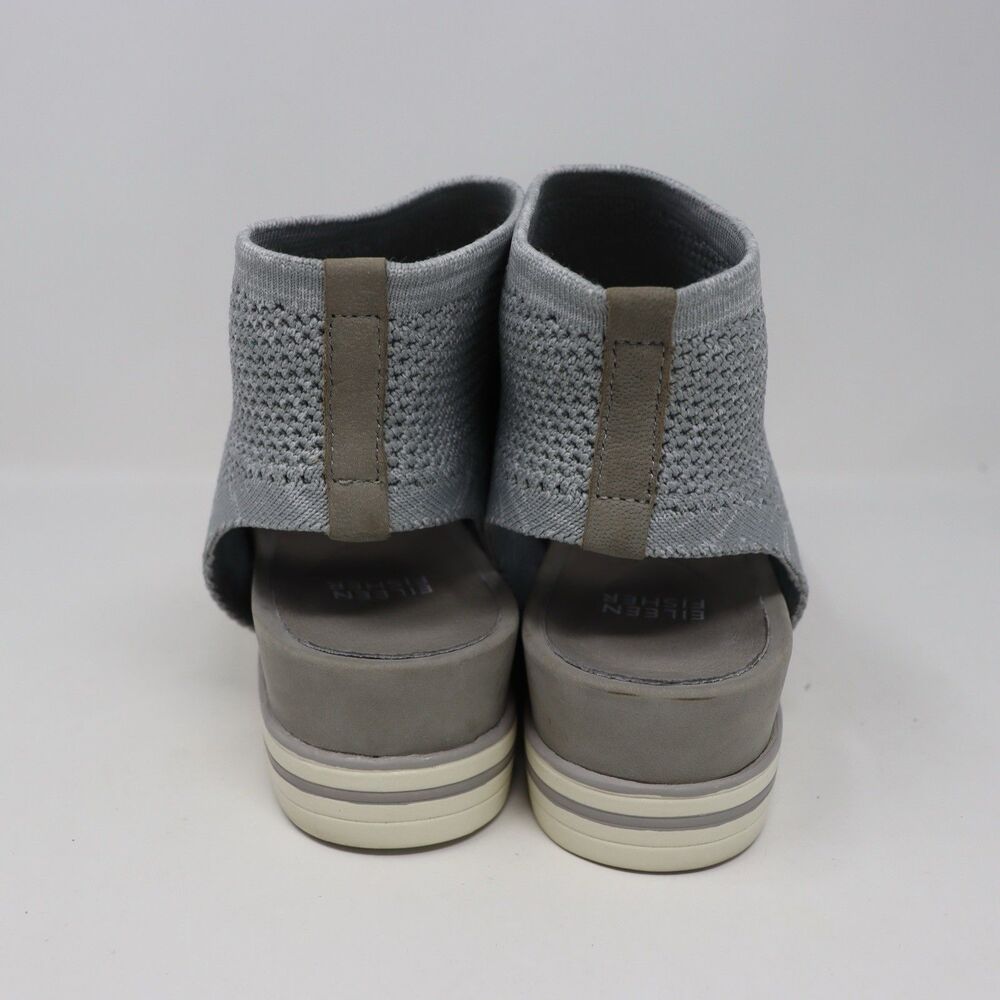Eileen Fisher Snug Recycled Stretch Knit Bootie Sandal Peep Toe Size 7 Gray - Picture 5 of 7